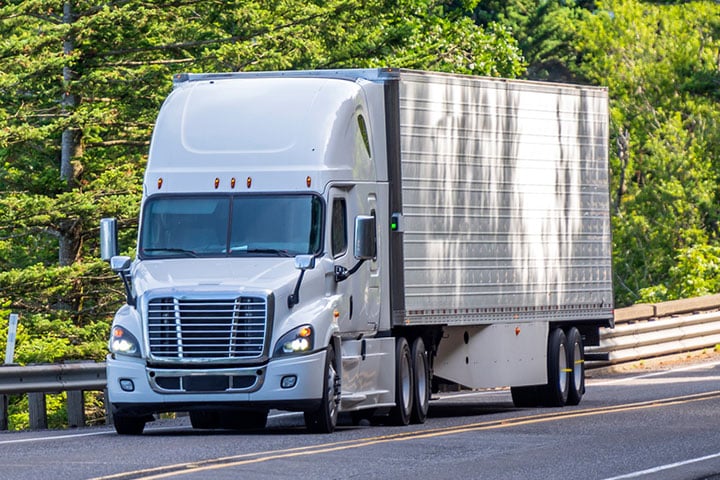 A big trailer on the road